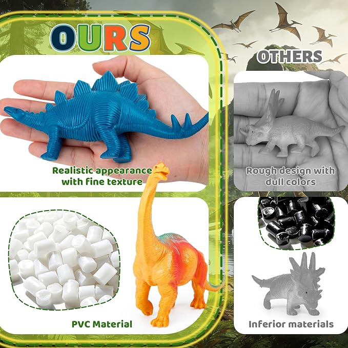 28 PCS Dinosaur Toys for Kids 3-5 with Storage Case,Realistic Dinosaurs Toy Set,Dinosaur Figures for Kid,Birthday Gift for Boys and Girls,Dinosaur Party Favors