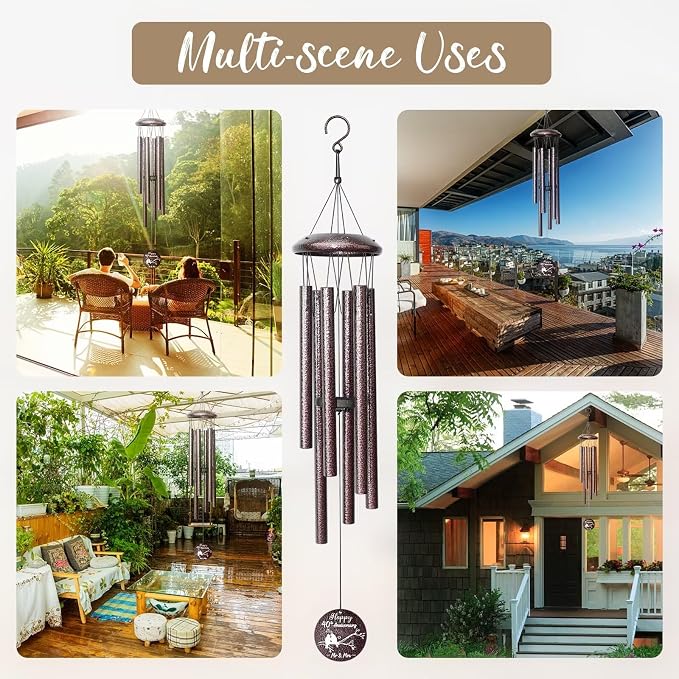 Anniversary Wind Chimes Gifts for Men Women, Happy Anniversary Decorations, 25" Wind Chimes Romantic Gift for Couple, Parents, Wife, Husband, Friends (40th