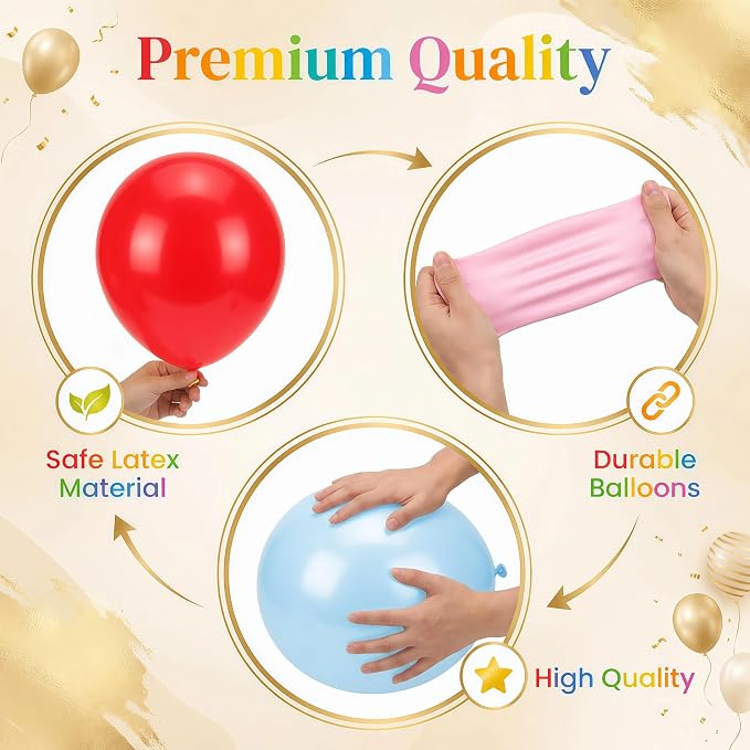 Balloon Column Stand Kit,2 Sets of Assorted Rainbow Balloon Tower Pillar with 10inch Light Multi Color baloon Reusable Design for Wedding Birthday Baby Shower Party Decor