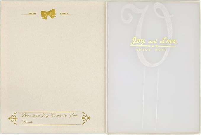 LOVENJOY Gift-Boxed 3.7" Rhinestone Monogram Letter V Cake Topper