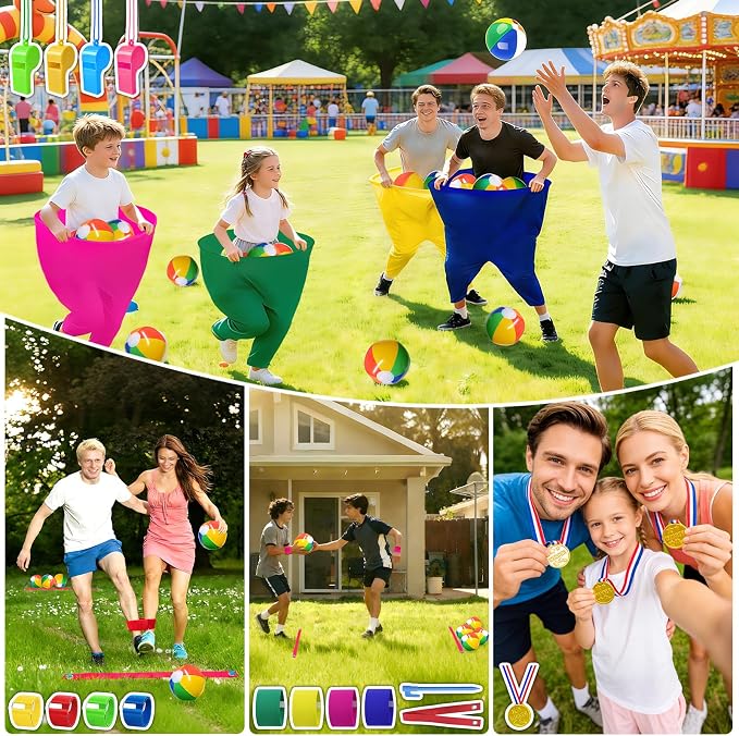 Granny Pants Yard Game Set, Granny Pants Party Outdoor Game with Bouncy Balls and Pump, Outdoor Tossing Games for Adults,Family Reunion Backyard Field Games Set