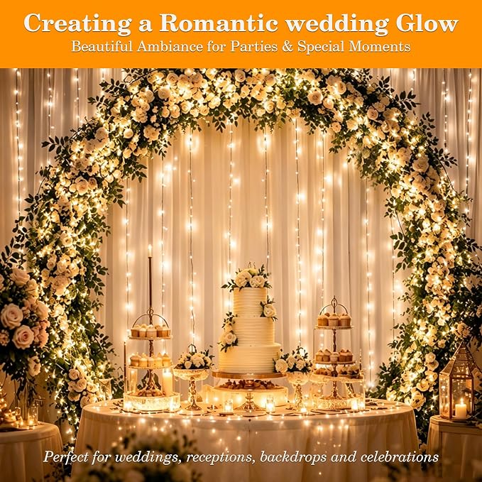 Extra Long 132FT Christmas Decorative Mini Lights, 400 LED Green Wire Fairy Starry String Lights Plug in, Timer & Memory & 8 Modes, for Indoor Outdoor Xmas Tree Wedding Party Decoration,Warm White