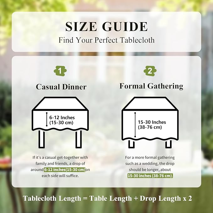 Linen World Vintage Tablecloths 60x108 Inch,100% French Linen Tablecloth,Classic Vintage Washed Table Cloths for Kitchen,Outdoor,Weddings,Decorative Thanksgiving Christmas,Moss Green