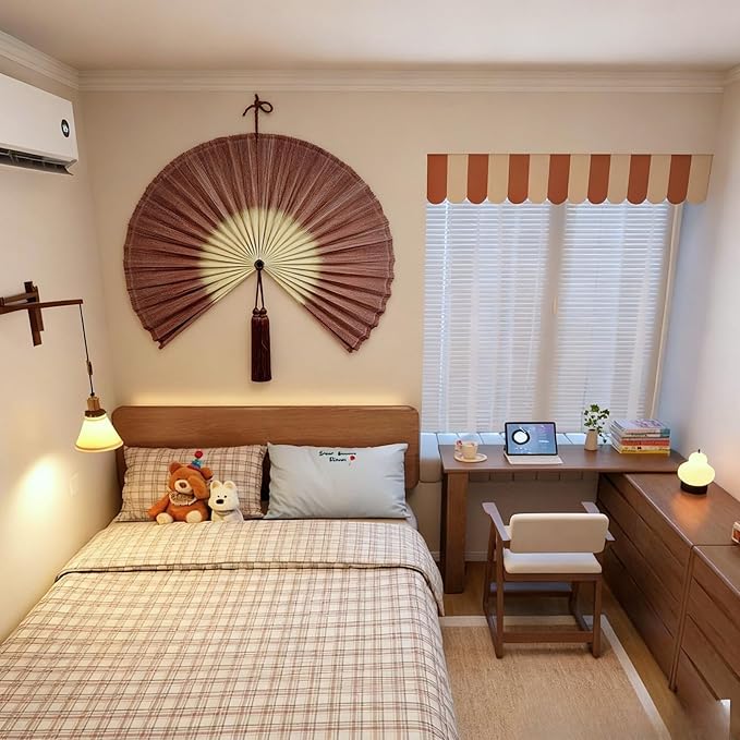 ChumDecor Fan Wall Decor,Decorative Folding Fan for Over Bed Decorations