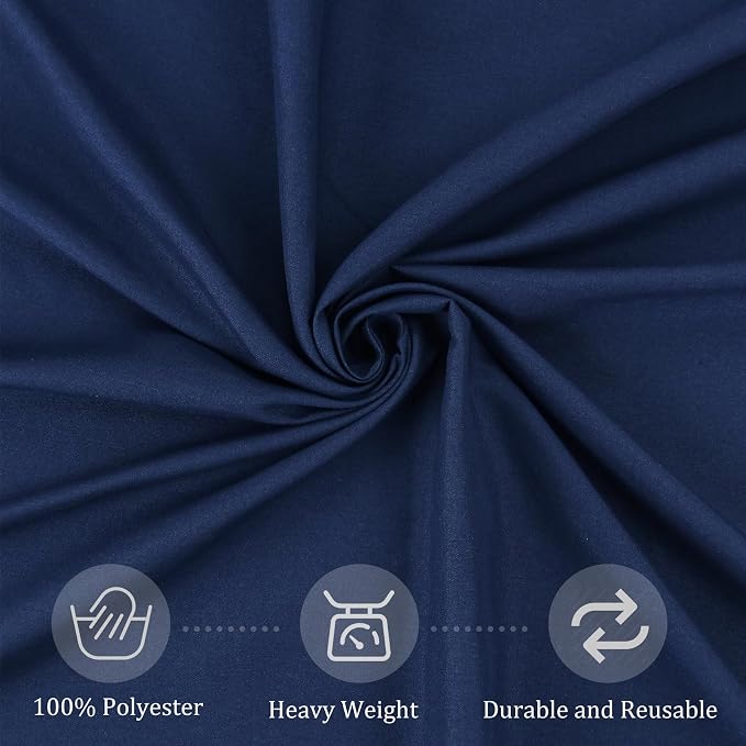 Fivenl 8 Pack Premium Round Tablecloth 90 Inch Round Table Covers Washable Polyester Fabric Round Table Clothes for Wedding Party Reception Banquet Buffet Restaurant (Navy Blue, 90 Inch)