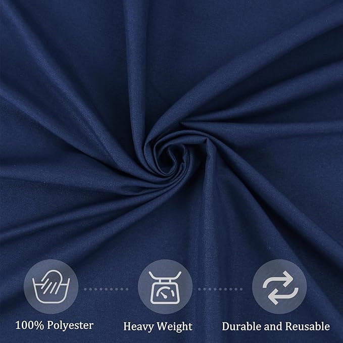Fivenl 8 Pack Premium Round Tablecloth 108 Inch Round Table Covers Washable Polyester Fabric Round Table Clothes for Wedding Party Reception Banquet Buffet Restaurant (Navy Blue, 108 Inch)