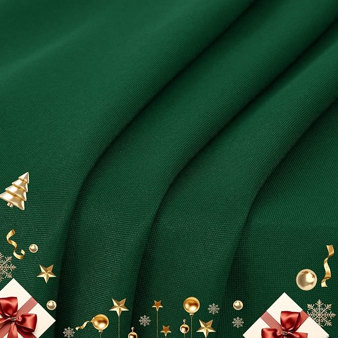 sancua 6 Pack Round Tablecloth 90 Inch Hunter Green, Stain and Wrinkle Resistant Table Cloth - Washable Polyester Decorative Fabric Table Cover for Dining Tables, Christmas Parties and Camping