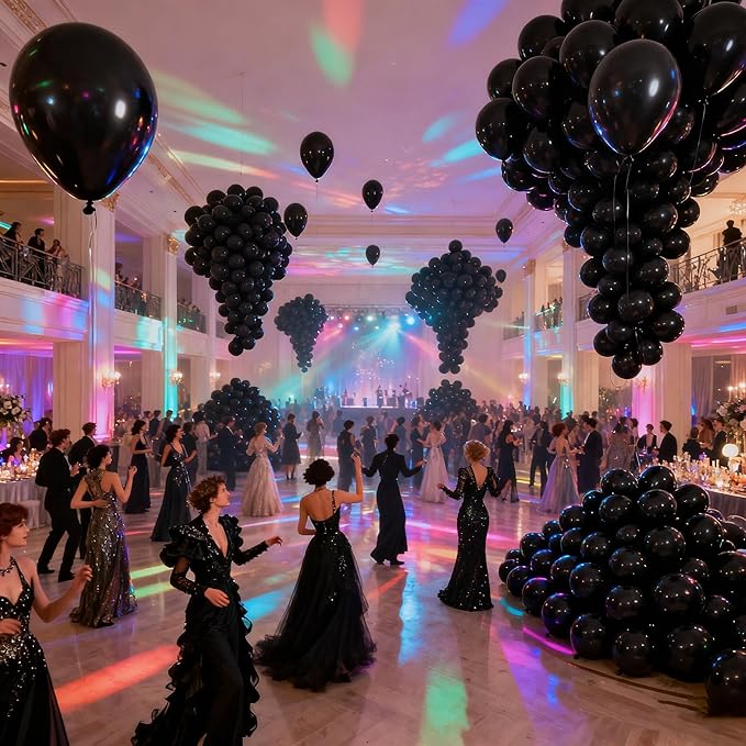 160pcs Black Balloons 12 Inch Matte Latex Balloons for Graduation Birthday Wedding Party Decorations