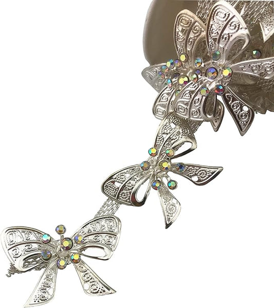1 Yard Stunning 3D Butterfly Rhinestone Chain Applique Costume Sewing Trims Applique Embellishment Wedding Dress Decoration (LZ888)