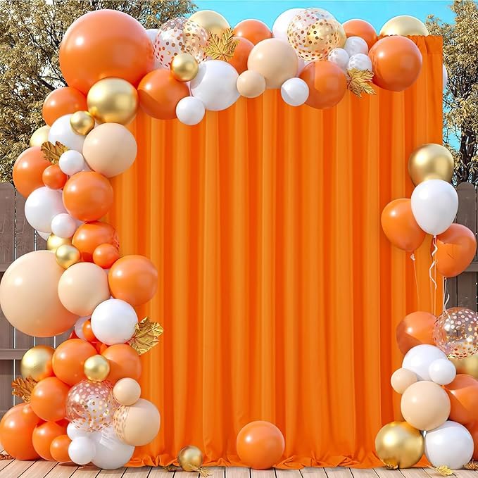 Orange Backdrop Panels Background: Polyester Backdrop Curtains Fabric 10ftx8ft Wall Backdrop Stage Wedding Decorations Drape Autumn Halloween
