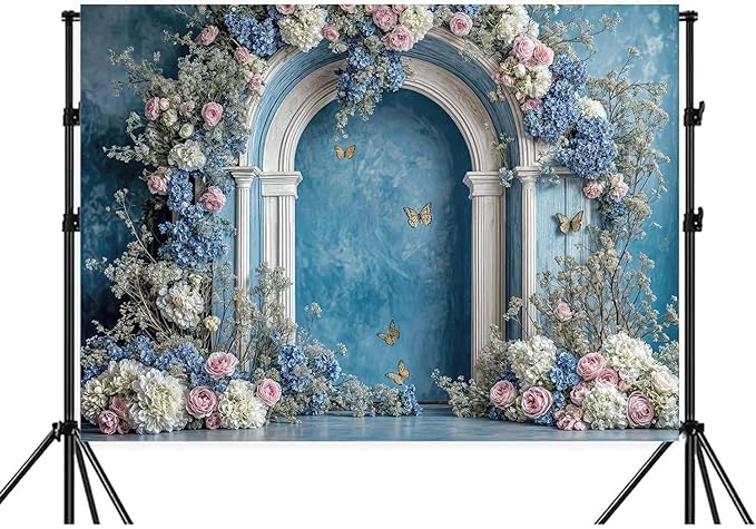 15X10ft Wedding Rustic Barn Door Photography Backdrop Vintage Wood Board Pink Purple Rose Flowers Bridal Anniversary Party Photo Shoot Decor Props