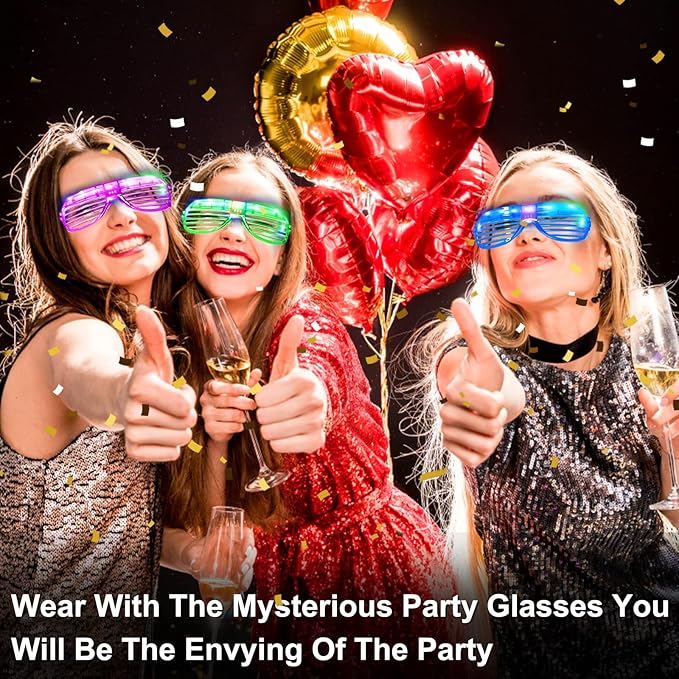 iGeeKid 36 Pack LED Glasses Glow Sticks Glasses Light Up Party Favors Glow In The Dark Party Supplies for Kids Adults Rave Neon Valentines Day Light Up Toys Gifts for Birthday Wedding Carnival Party