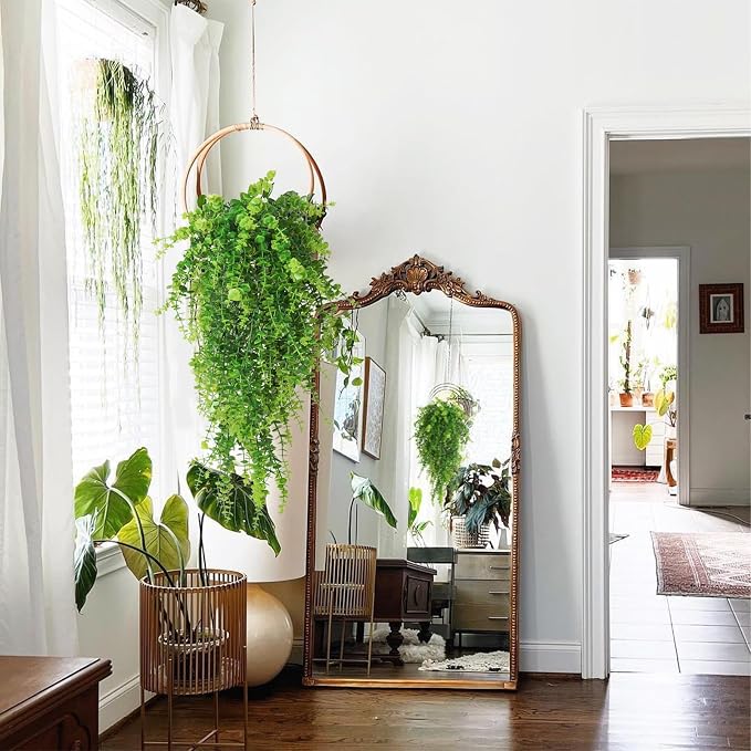 RECUTMS Hanging Money Plants Fake Outdoor Hanging Artificial Flower for Outdoors Artificial Vines Plastic Faux Draping Greenery Spring for Basket Home Garden Wedding Party Decorations 3Pcs