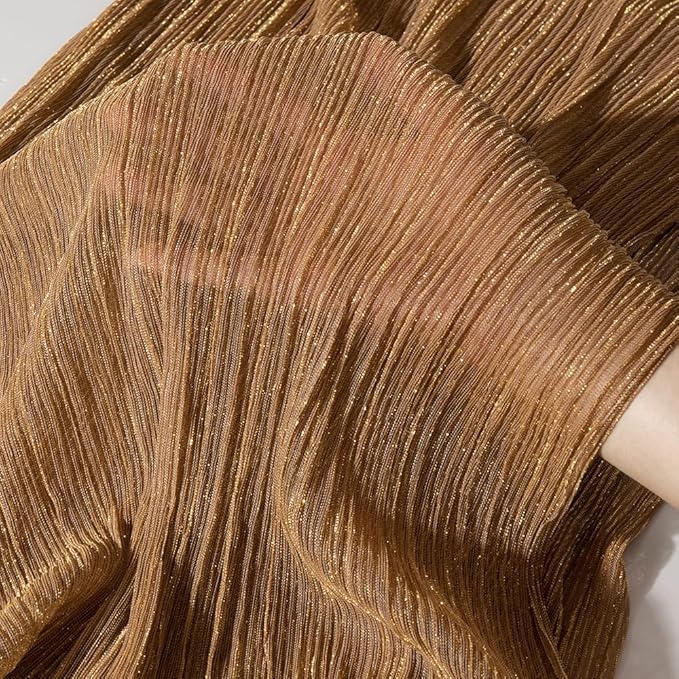 Gold Tulle Stretch Fabric 57 Inch Wide Glitter Shiny Sequins Fabric 3 Yards Soft Sparkly Tulle Fabric by The Yard for Party Decoration,Bridal,Wedding,Gift Wrapping,DIY Crafts