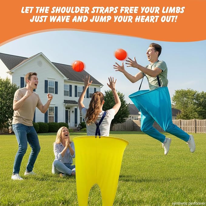 Granny Pants Yard Game Set for Adults - with Thickened Upgraded Bouncy Balls, Straps & Game Manual, Fun Outdoor Party Games for Family Backyard Gatherings（2pcs/4pcs）