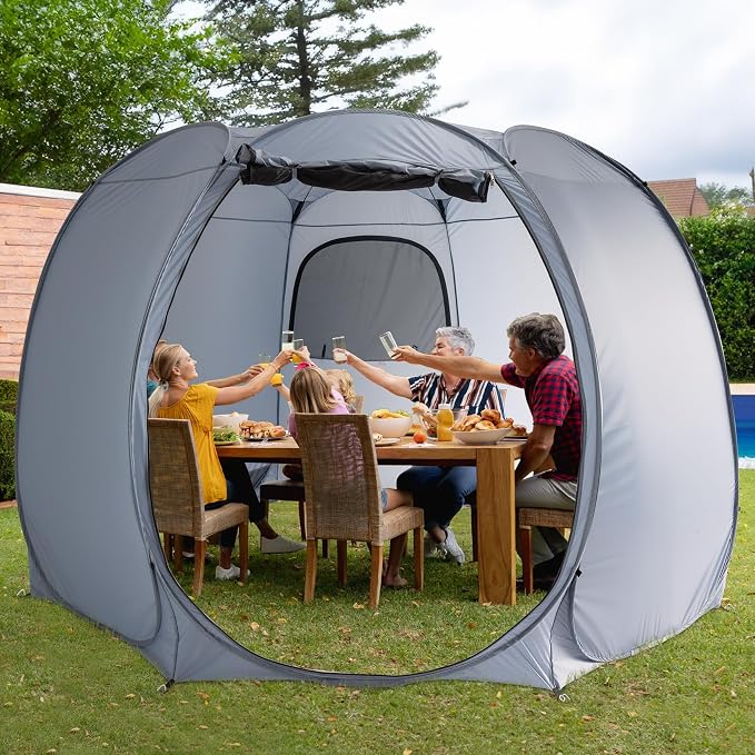 Alvantor® Pop Up Screen Tent House Room Instant Outdoor Camping Canopy Sun Shelter Gazebo for Patio, Backyard & Deck, Privacy Tent(2-10 People, 8'x8' 10'x10' 12'x12')