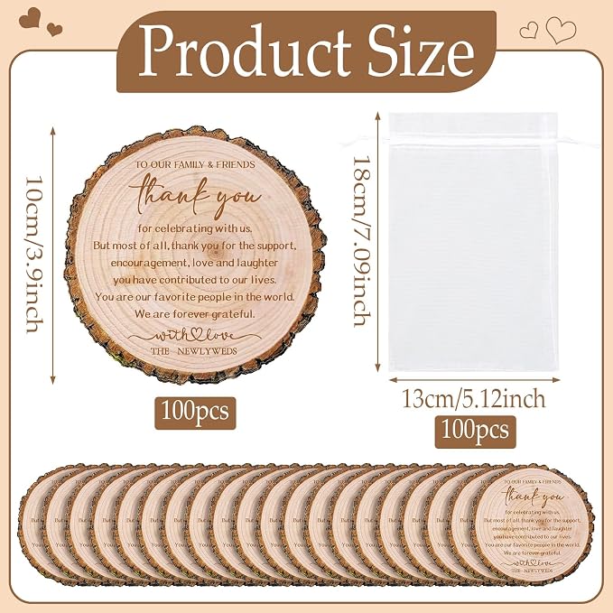 Hushee 200 Pcs Wedding Favors for Guests Natural Cork Coasters Bulk with Organza Bags Rustic Wedding Favors Souvenirs Thank You for Celebrating with Us Return Gifts Bridal Shower Party Decorations