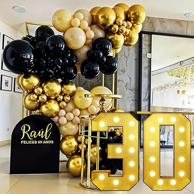 4FT Large Light Up Numbers 3, Gold Number 3 Marquee Frame Marquee Mosaic Numbers for 3rd Birthday, Giant Marquee Number 4 Feet Tall DIY Frame Pre-Cut Foam Board Kit for Graduation Anniversary Party