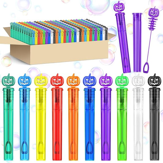 SpringFlower Halloween Party Favor for Kids, Halloween Mini Bubble Wands for Party Favor Supply Goodie Bags Prefilled, Classroom Rewards, Halloween-Themed Toys Gifts for Kids, 10 Clors, 500 Pcs