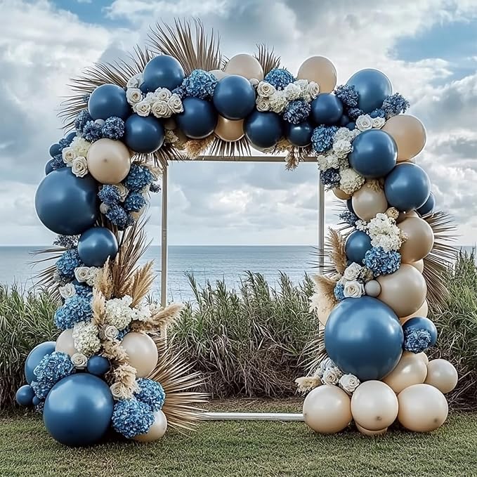 108Pcs Dusty Blue Double Stuffed Balloons Different Size, 18/12/10/5 inch Dark Slate Blue Balloons Garland Arch kit for Baby Shower Boy Birthday Bridal Gender Reveal Party Decoration