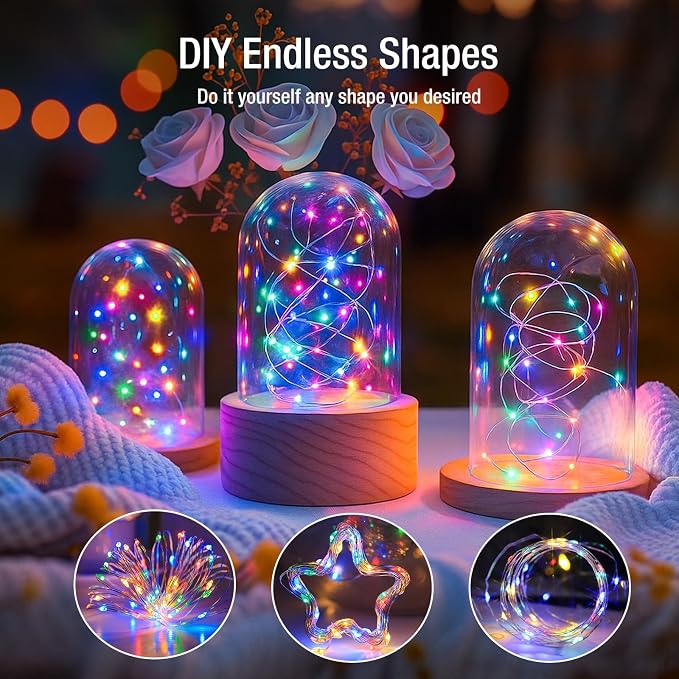 12 Pack Fairy Lights Battery Operated - 7ft 20 Led Twinkle Lights 3 Modes, Multi-Colored Bulk Mini String Lights Waterproof for Mason Jars Vases DIY Party Wedding Decoration Easter