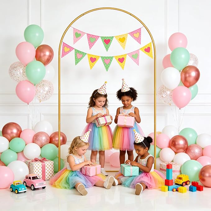 7.2FT Arch Backdrop Stand,Wedding Arch Backdrop Stand,Balloon Arch Stand Metal Frame for Birthday Wedding Baby Shower Party Garland Ceremony Decor