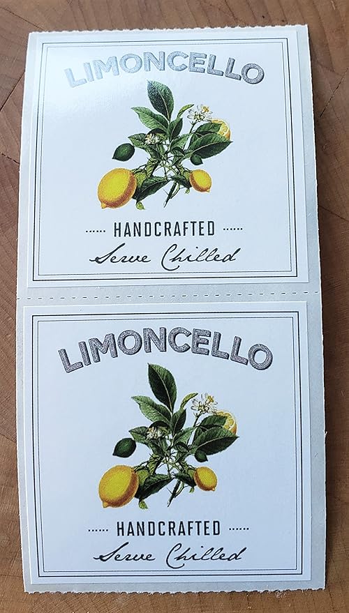Limoncello Labels, Shadow Style, 2" X 2" Square (12)