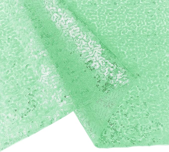 6 Packs 12 x 72 inches Sequin Table Runner, Mint Green Glitter Table Runner for Birthday Party Supplies Wedding Engagement Baby Shower Holiday Celebration Event Decorations