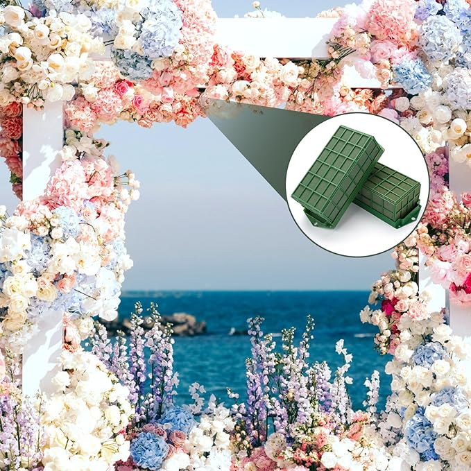 6PCs Floral Foam Cage, Wet & Dry Green Floral Cage for Fresh or Artificial Flowers, Wedding, Birthdays, Pary, Home Decorations