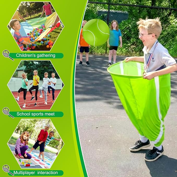 Jenaai Granny Pants Yard Game Set, 2 Oversized Funny Pants with 12 Bouncy Balls and 2 Air Pumps, Outdoor Tossing Game Summer Party Games for Family Reunion Backyard Party Field Day