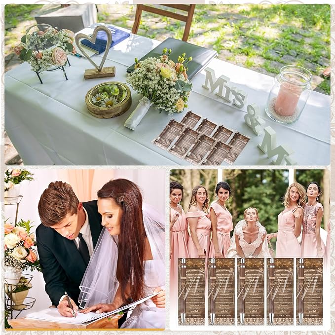 Cholemy 90 Sets Wedding Favors for Guests Happily Ever After Bamboo Ballpoint Pens with Thank You Cards Organza Bag Bulk Thank You Gifts for Rustic Bridal Shower Wedding Party
