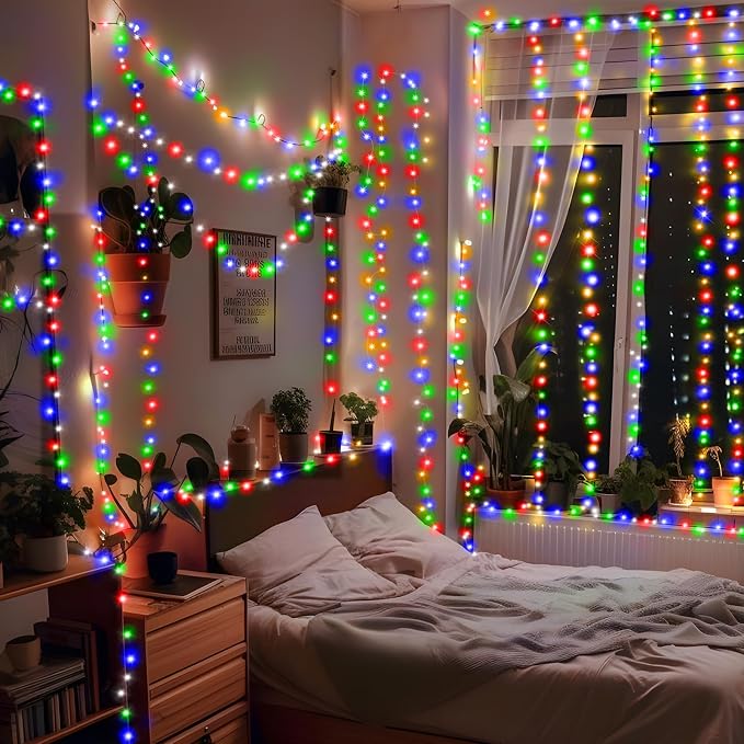 SAUIRS 400FT 1000 LED Christmas Lights Outdoor String Lights with 8 Modes Timer Waterproof Fairy Light Plug in for Outside Indoor Party Xmas Palm Tree Yard Wedding Decorations(Multicolor)