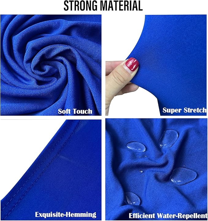 10PCS Stretch Spandex Folding Waterproof Chair Covers,Universal Fitted Chair Cover Protector for Wedding Party Banquet Holidays Celebration Decoration(Royal Blue)