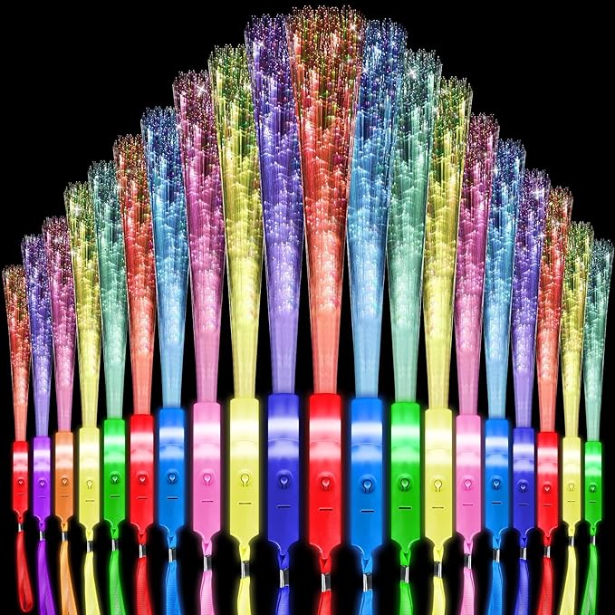Oleitodh 152 Pack Multicolor Fiber Optic Wand Glow Wand LED Light Up Wand Bulk with 3 Flashing Models Flashing Sticks for Glow in The Dark Birthday Party Favor Wedding Halloween Christmas, 8 Colors
