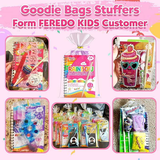 Scratch Paper Art Party Favors for Kids: 48 Pack Rainbow Scratch Notebook, Goodie Bags Stuffers Coloring Books Party Favors for Kids 3-12, Bulk Classroom Birthday Gifts for Student