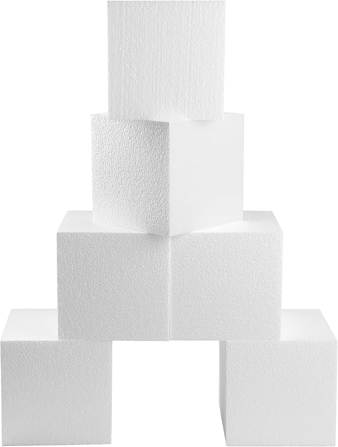 Silverlake 5x5x5 Craft Foam Cubes for Styrofoam Block Projects (6-Pack)