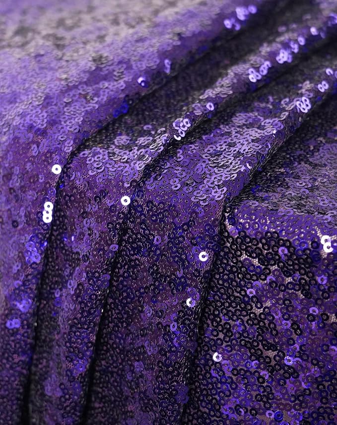 Eternal Beauty Purple Tablecloth, 120 Inch Round Sequin Tablecloth for Party Cake Dessert Table Exhibition Events