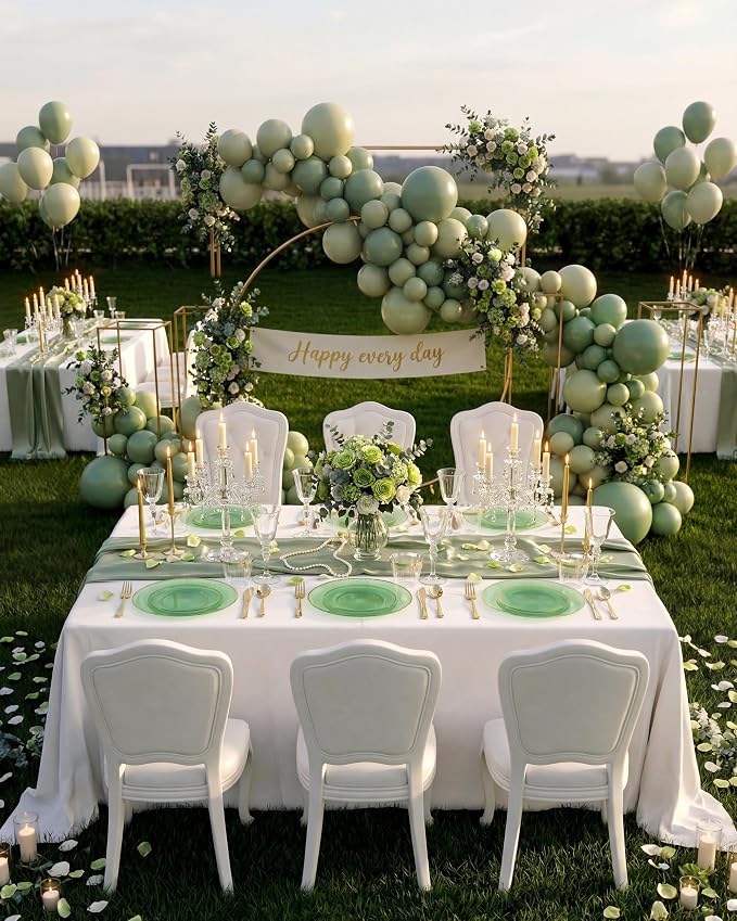 Hioasis 60pcs Green and Gold Plastic Plates - Green Disposable Dinnerware Set, 30pcs Dinner 10in & 30pcs Dessert 7in Plates with Striped Designs for Party & Wedding