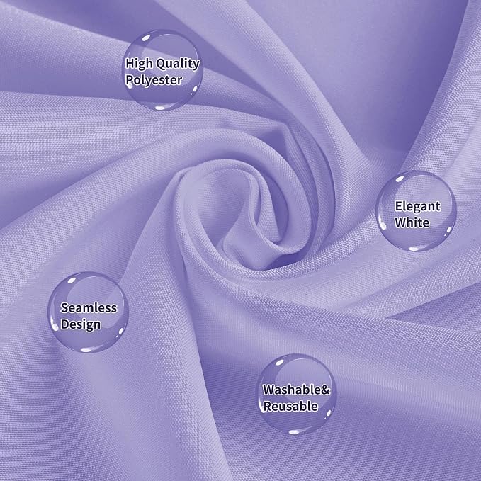 10 Pack Lavender Tablecloth 60 x 102 Inch Light Purple Tablecloth for 6 Foot Rectangle Tables Lavender Table Cloth Washable Polyester Fabric Table Cloths for Parties Wedding Banquet Christmas