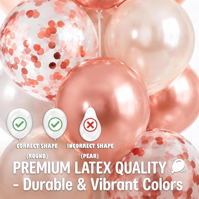 Hiins Balloon Column Kit Set of 2 With Balloons Included - with Base, and Pole,Balloon Tower Backdrop Decoration for Wedding, Baby Shower, Birthday Party, or Bachelorette Parties (Rose)