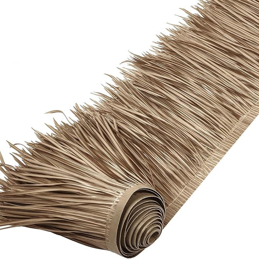 Mexican Tiki Hut Grass Skirting Roof Tiki Bar Grass Duck Blind for Thatch Roofing Bar Decorations Roll Palm Palapa Straw Thatch Roof for Fence Party(Brown,315 x 15 Inch)