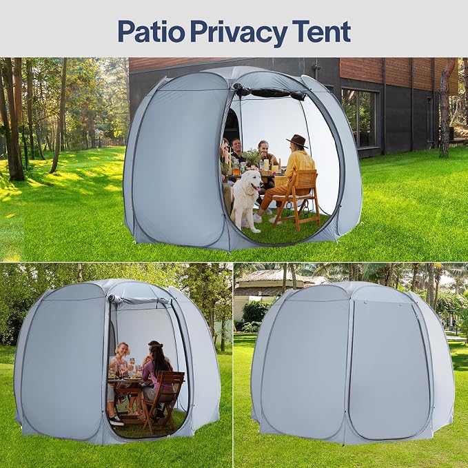 Alvantor® Pop Up Screen Tent House Room Instant Outdoor Camping Canopy Sun Shelter Gazebo for Patio, Backyard & Deck, Privacy Tent(2-10 People, 8'x8' 10'x10' 12'x12')