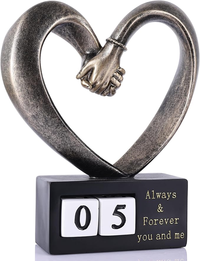 WUBIANJIE Wedding for Couple Couples Heart, Heart Decoration Gift for Her and Him, Marriage Gifts,1st to 50th Or 60th Anniversary, Coffee Table Decor Office Living Room Bedroom Decorations.