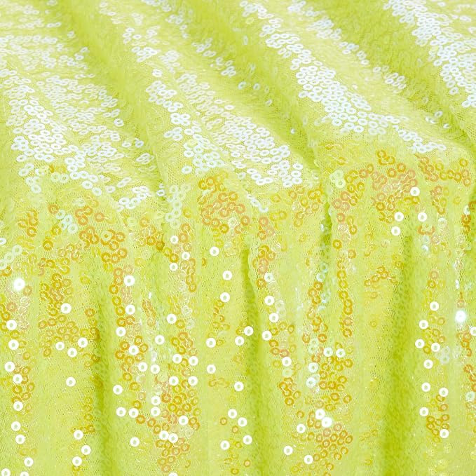 B-COOL Mermaid Sequin Tablecloth Crystal Yellow Glitter Table Linen Party Tablecloth 60x102 Inch Sequin Table Fabric for Wedding Birthday Banquet