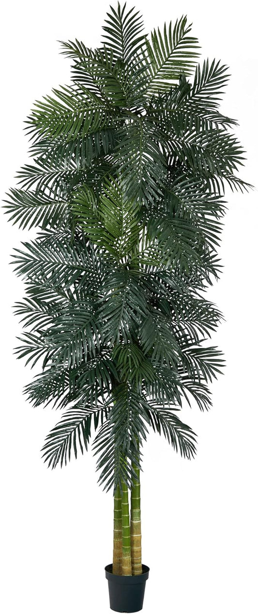 Nearly Natural 10ft. Triple Stalk Golden Cane Artificial Palm Tree