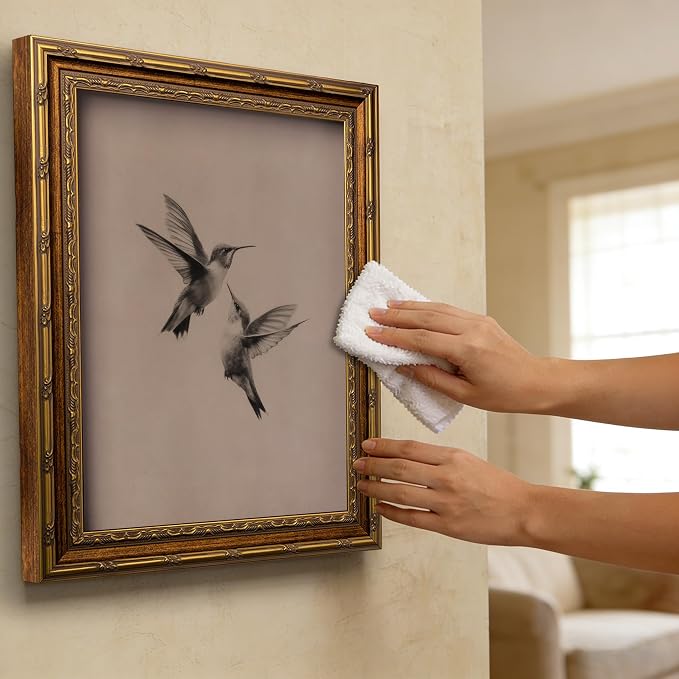 Vintage Gold Framed Vintage Birds Wall Art Birds Sketch Wall Decor Retro Hummingbirds Canvas print Retro Sketch Artwork Painting for Bedroom Living Room Shelf