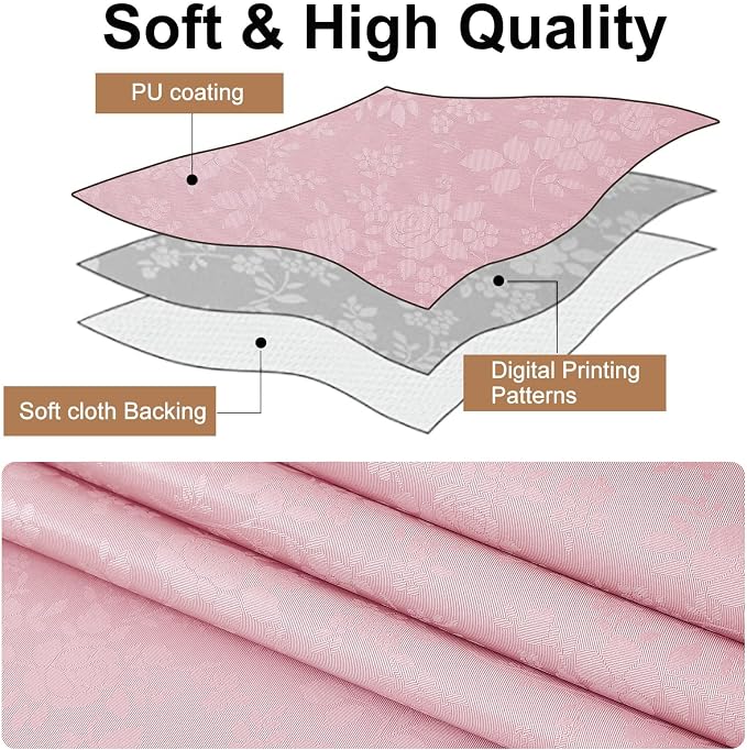 Smiry Rectangle Table Cloth, Waterproof Heavy Duty Vinyl Tablecloths, Wipeable Washable Table Cover for Kitchen and Dining Room (Dirty Pink, 60" X 84")
