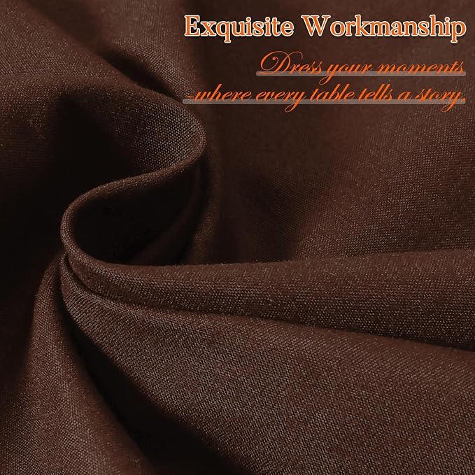 10 Pack Brown Round Tablecloth 90 Inch Round Table Cloth Wrinkle Resistant Brown Tablecloth Washable and Reusable Polyester Fabric Table Covers for Banquet Wedding Party Dining Buffet