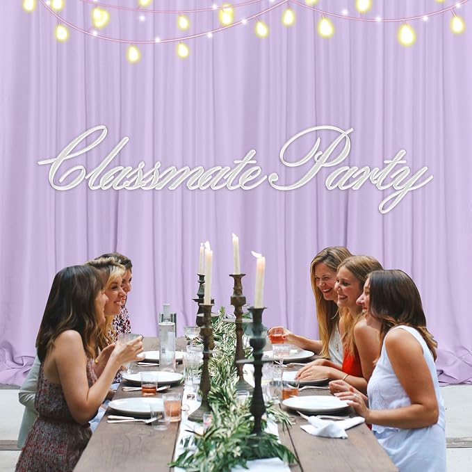 MEETSKY Purple Backdrop for Parties Wedding Lavender Backdrop Curtains Rod Pocket Drapes Fabric Decoration for Grils Birthday Backdrops Party Baby Shower Photoshoot,5ft x 10ft,2 Panels