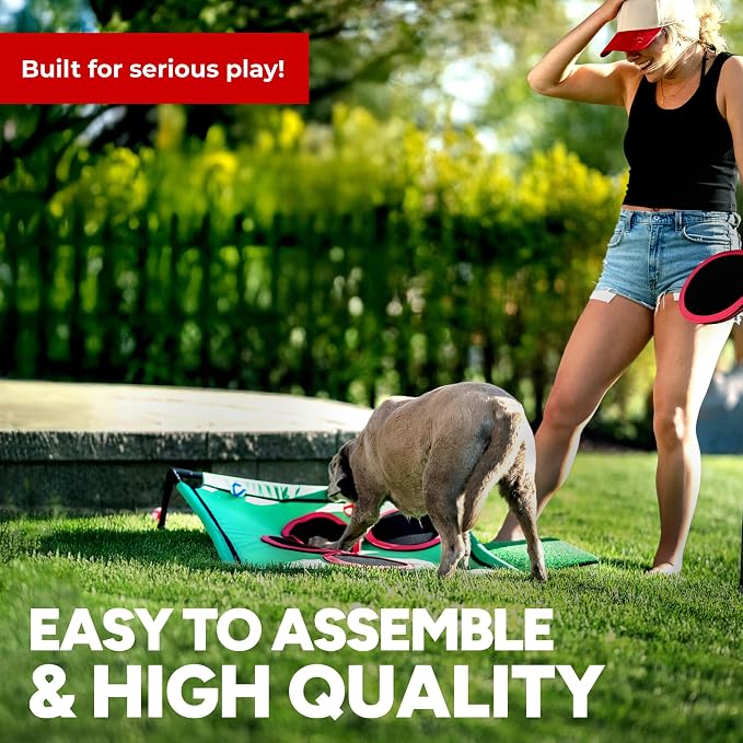 Golf Pong Game Set, Jumbo Backyard Lawn Game, Portable Indoor-Outdoor Chipping Golf Gift for Men, Women & Family Versus
